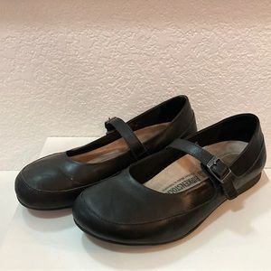 Birkenstock Womens Black Leather Mary Jane Shoe